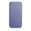 iCarer CE Premium Leather Folio Case custodia a libro in pelle per Apple iPhone 14 Plus / 15 Plus, MagSafe, viola chiaro (ICR413)