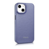 iCarer CE Premium Leather Folio Case custodia a libro in pelle per Apple iPhone 14 Plus / 15 Plus, MagSafe, viola chiaro (ICR413)