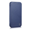 iCarer CE Premium Leather Folio Case custodia a libro magnetica per iPhone 14 Plus, MagSafe, blu (WMI14220715-BU)