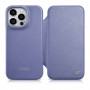 iCarer CE Premium Leather Folio Case custodia a libro in pelle per Apple iPhone 14 Pro Max, MagSafe, viola chiaro (ICR419)