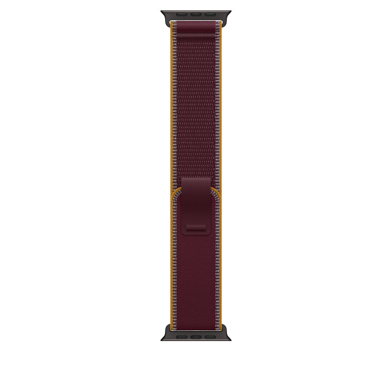 Apple Trail Loop cinturino per smartwatch 49 mm, bordeaux, M/L, finitura in titanio nero, MKA94ZM/A