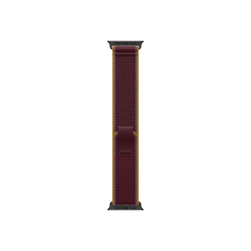 Apple Trail Loop cinturino per smartwatch 49 mm, bordeaux, M/L, finitura in titanio nero, MKA94ZM/A
