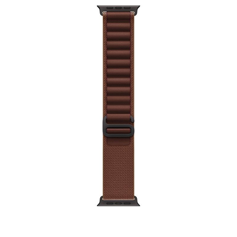Apple Alpine Loop cinturino per smartwatch 49 mm, bordeaux, taglia grande, finitura in titanio nero, MKF24ZM/A