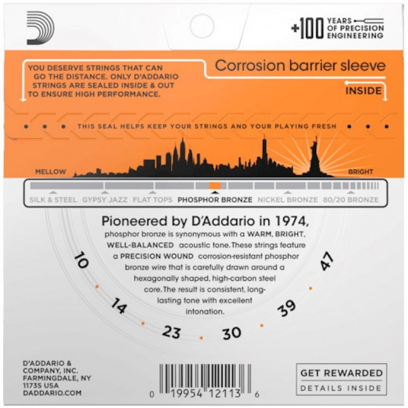 D'Addario EJ15 corde per chitarra acustica, 10-47