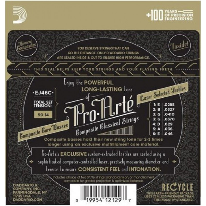 D'Addario EJ46 Pro-Arté corde per chitarra classica, tensione forte, 28-44