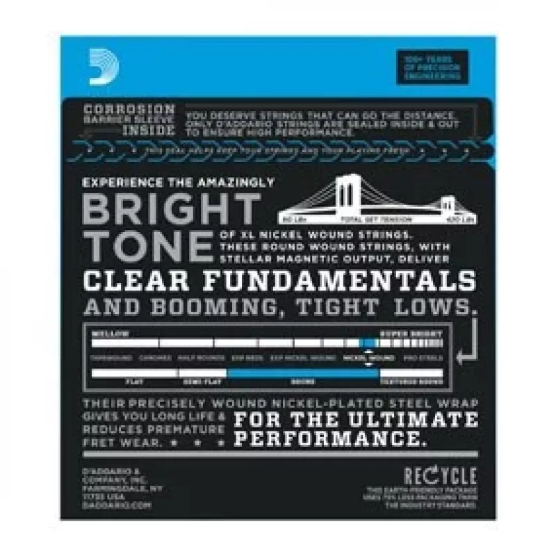 D'Addario EXL165 corde per basso, Regular Light 45–105