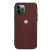BMW BMHCP12MRSPPR Curve Perforate custodia rigida in pelle per Apple iPhone 12 / 12 Pro, rossa