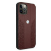 BMW BMHCP12MRSPPR Curve Perforate custodia rigida in pelle per Apple iPhone 12 / 12 Pro, rossa