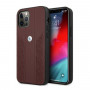 BMW BMHCP12LRSPPR Curve Perforate custodia rigida in pelle per Apple iPhone 12 Pro Max, rossa