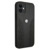 BMW BMHCP12SRSPPK Curve Perforate custodia rigida in pelle per Apple iPhone 12 mini, nera