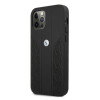 BMW BMHCP12MRSPPK Curve Perforate custodia rigida in pelle per Apple iPhone 12 / 12 Pro, nera