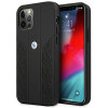 BMW BMHCP12LRSPPK Curve Perforate custodia rigida in pelle per Apple iPhone 12 Pro Max, nera