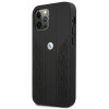 BMW BMHCP12LRSPPK Curve Perforate custodia rigida in pelle per Apple iPhone 12 Pro Max, nera