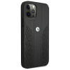 BMW BMHCP12LRSPPK Curve Perforate custodia rigida in pelle per Apple iPhone 12 Pro Max, nera