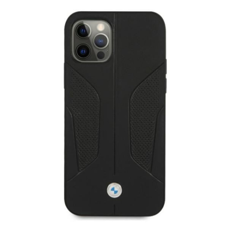 BMW BMHCP12LRSCSK Perforate Sides custodia rigida in pelle per Apple iPhone 12 Pro Max, nera