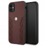 Custodia rigida BMW BMHCN61RSPPR Leather Curve Perforate per Apple iPhone 11, rossa