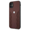 Custodia rigida BMW BMHCN61RSPPR Leather Curve Perforate per Apple iPhone 11, rossa
