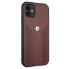 Custodia rigida BMW BMHCN61RSPPR Leather Curve Perforate per Apple iPhone 11, rossa