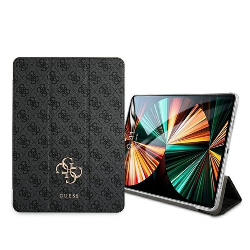 Custodia a libro Guess GUIC12G4GFGR 4G Collection per Apple iPad Pro 12.9 2021, grigia
