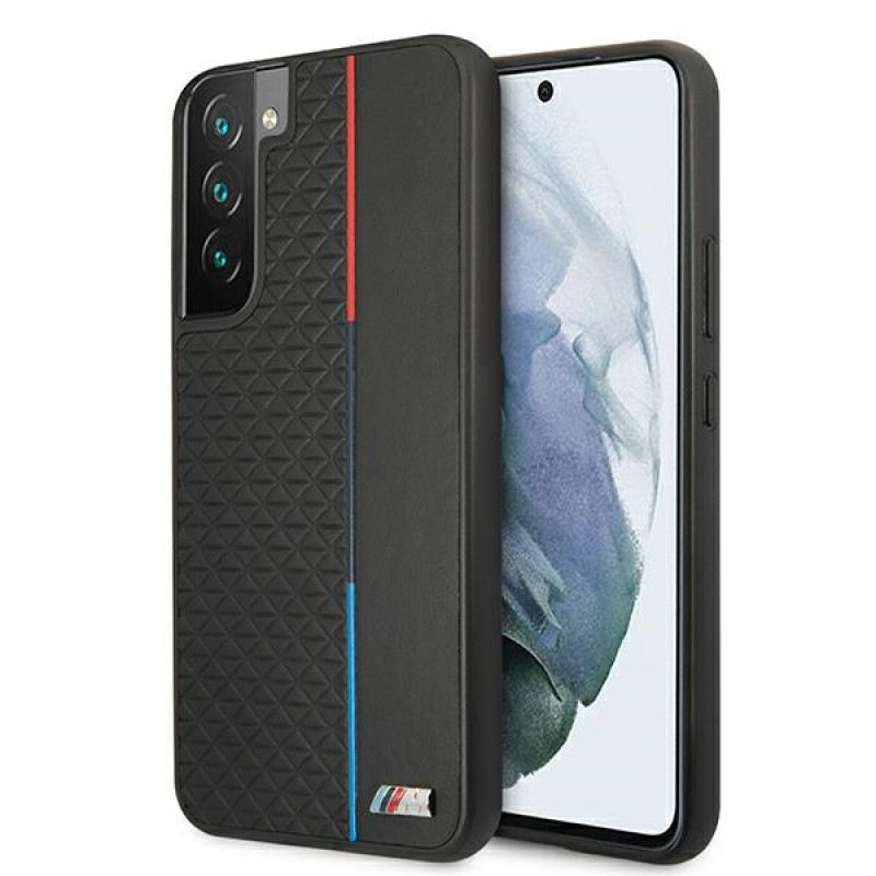 BMW BMHCS22MTRTBK cover rigida per Samsung Galaxy S22+, M Collection Triangles, nera