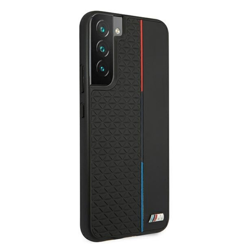 BMW BMHCS22MTRTBK cover rigida per Samsung Galaxy S22+, M Collection Triangles, nera