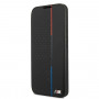 BMW BMBKS22MTRTBK custodia a libro per Samsung Galaxy S22+, M Collection Triangles, nera