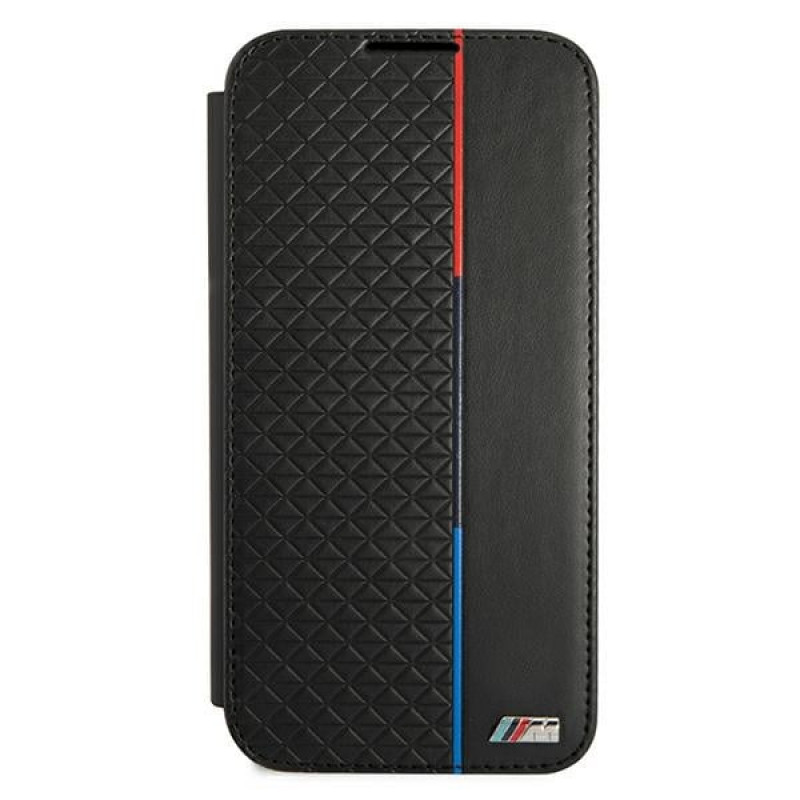 BMW BMBKS22MTRTBK custodia a libro per Samsung Galaxy S22+, M Collection Triangles, nera