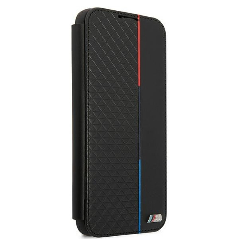 BMW BMBKS22MTRTBK custodia a libro per Samsung Galaxy S22+, M Collection Triangles, nera