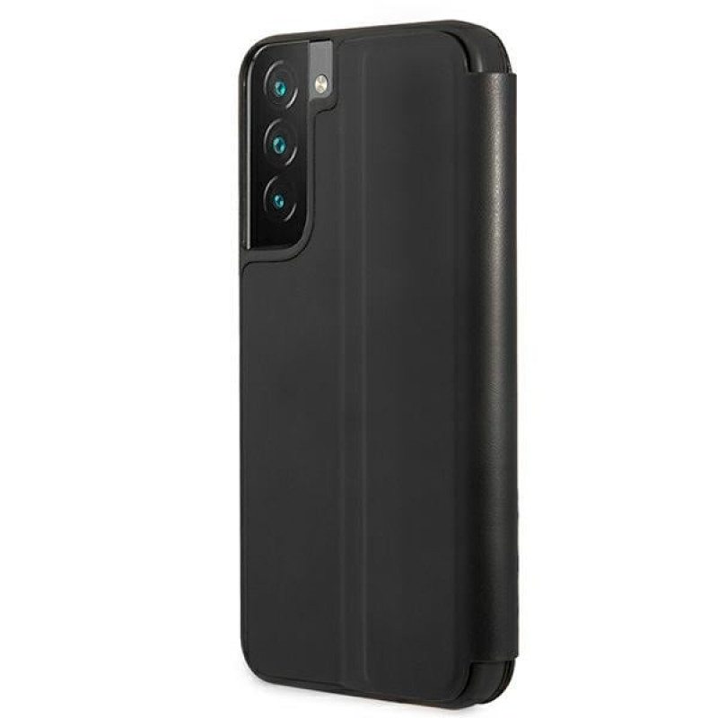 BMW BMBKS22MTRTBK custodia a libro per Samsung Galaxy S22+, M Collection Triangles, nera