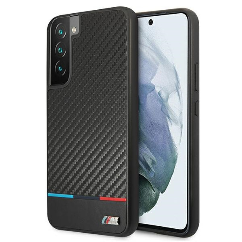 BMW BMHCS22MPUCARTCBK cover rigida per Samsung Galaxy S22+, M Collection Triangles, nera