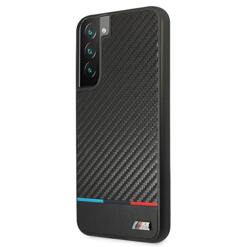 BMW BMHCS22MPUCARTCBK cover rigida per Samsung Galaxy S22+, M Collection Triangles, nera