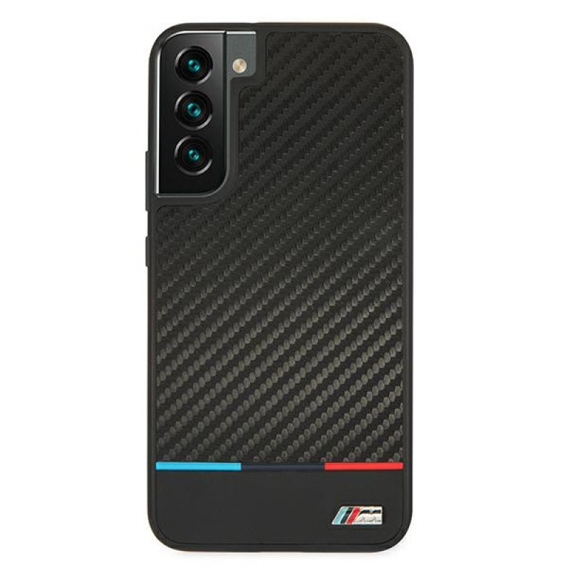 BMW BMHCS22MPUCARTCBK cover rigida per Samsung Galaxy S22+, M Collection Triangles, nera