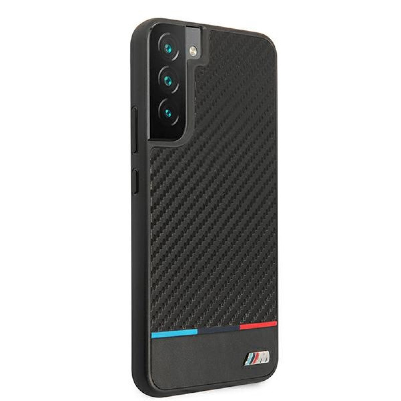 BMW BMHCS22MPUCARTCBK cover rigida per Samsung Galaxy S22+, M Collection Triangles, nera