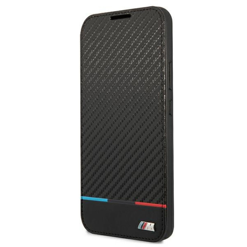 BMW BMBKS22MPUCARTCBK custodia a libro per Samsung Galaxy S22+, M Collection Triangles, nera