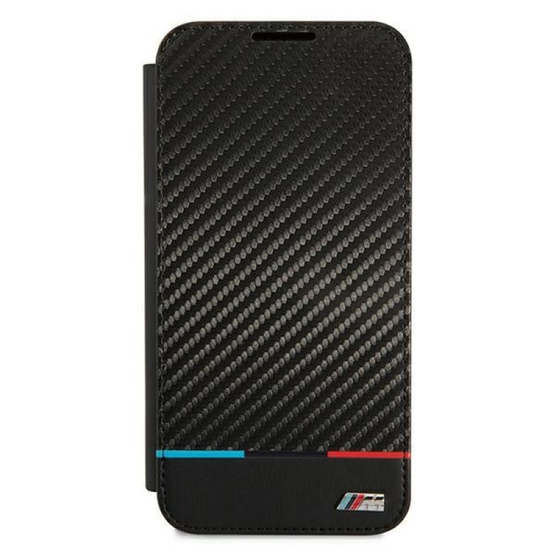 BMW BMBKS22MPUCARTCBK custodia a libro per Samsung Galaxy S22+, M Collection Triangles, nera