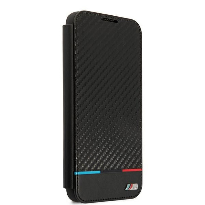 BMW BMBKS22MPUCARTCBK custodia a libro per Samsung Galaxy S22+, M Collection Triangles, nera