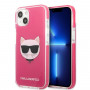 Karl Lagerfeld KLHCP13STPECPI cover rigida per Apple iPhone 13 mini 5,4″, Choupette Head, fucsia