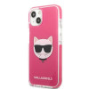 Karl Lagerfeld KLHCP13STPECPI cover rigida per Apple iPhone 13 mini 5,4″, Choupette Head, fucsia