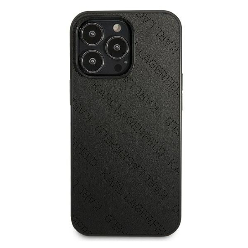Karl Lagerfeld KLHCP13LPTLK cover rigida per Apple iPhone 13 Pro, Perforated Allover, nera