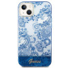 Guess GUHCP14MHGPLHB cover rigida per Apple iPhone 14 Plus / 15 Plus, Porcelain Collection, blu