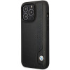 BMW BMHCP14L22RBDK Leather Blue Dots custodia rigida per iPhone 14 Pro 6,1", nera