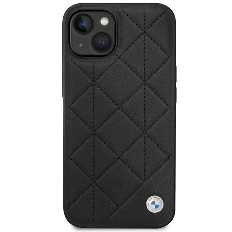 BMW BMHCP14S22RQDK Leather Quilted custodia rigida per iPhone 14 6,1", nera