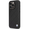 BMW BMHCP14L22RQDK Leather Quilted custodia rigida per iPhone 14 Pro 6,1", nera