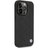 BMW BMHCP14L22RQDK Leather Quilted custodia rigida per iPhone 14 Pro 6,1", nera