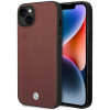 BMW BMHCP14S22RFGR Leather Diamond Pattern custodia rigida per iPhone 14 6,1", bordeaux