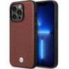 BMW BMHCP14X22RFGR Leather Diamond Pattern custodia rigida per iPhone 14 Pro Max 6,7", bordeaux