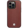 BMW BMHCP14X22RFGR Leather Diamond Pattern custodia rigida per iPhone 14 Pro Max 6,7", bordeaux