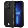 BMW BMHCP14L22RFGK Leather Diamond Pattern custodia rigida per iPhone 14 Pro 6,1", nera