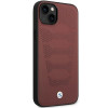 BMW BMHCP14S22RPSR custodia per iPhone 14, bordeaux, Leather Seats Pattern