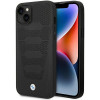 BMW BMHCP14S22RPSK custodia per iPhone 14, nera, Leather Seats Pattern